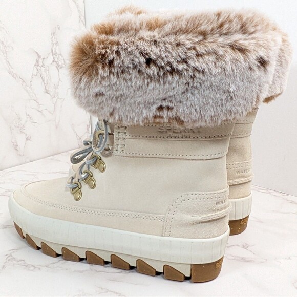 NEW Sperry Women's Torrent Waterproof Winter Lace Up Snow Boot Ivory Size 5 US - Picture 4 of 10